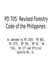 PD 705 As Amended .